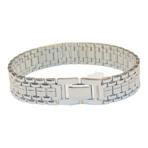 Vintage Silver Tone Stainless Steel Watch Band Link Bracelet 7.5”